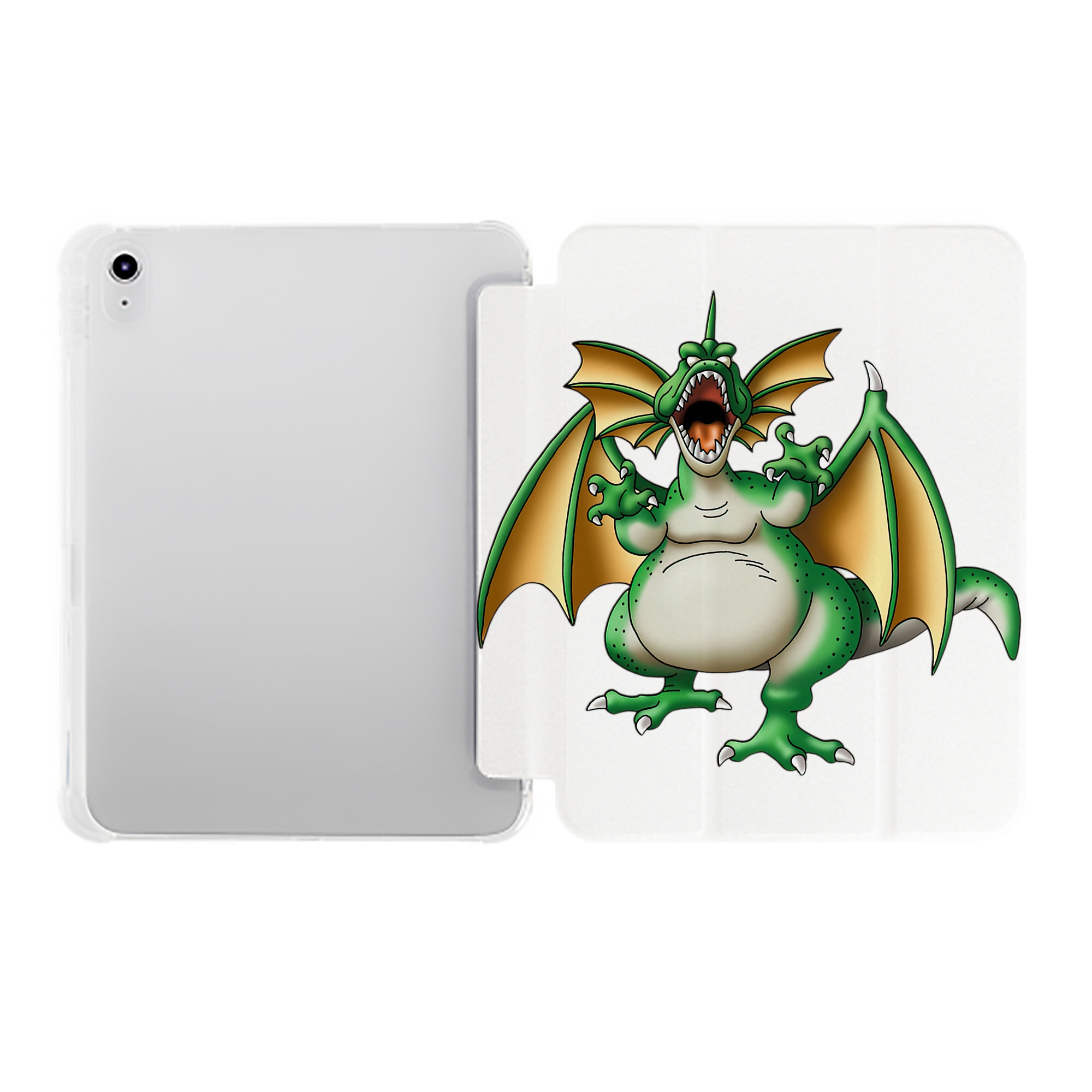 （画像用） ドラゴンクエスト Doragon Kuesuto Dragon Quest IPad ケース ペン収納付き 三つ折りスタンド PUレザー×シリコン 対応機種9.5/10.5/10.9インチ